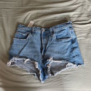 Levi's Distressed Blue Jean Shorts